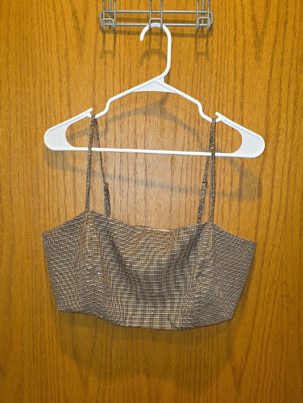 House of Harlow 1960 Brown Tweed Crop Top